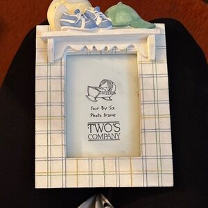 Two's Company Blue and White Kids Shoes Frame